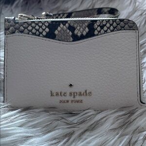 Kate Spade White and Black Snakeskin Wristlet
